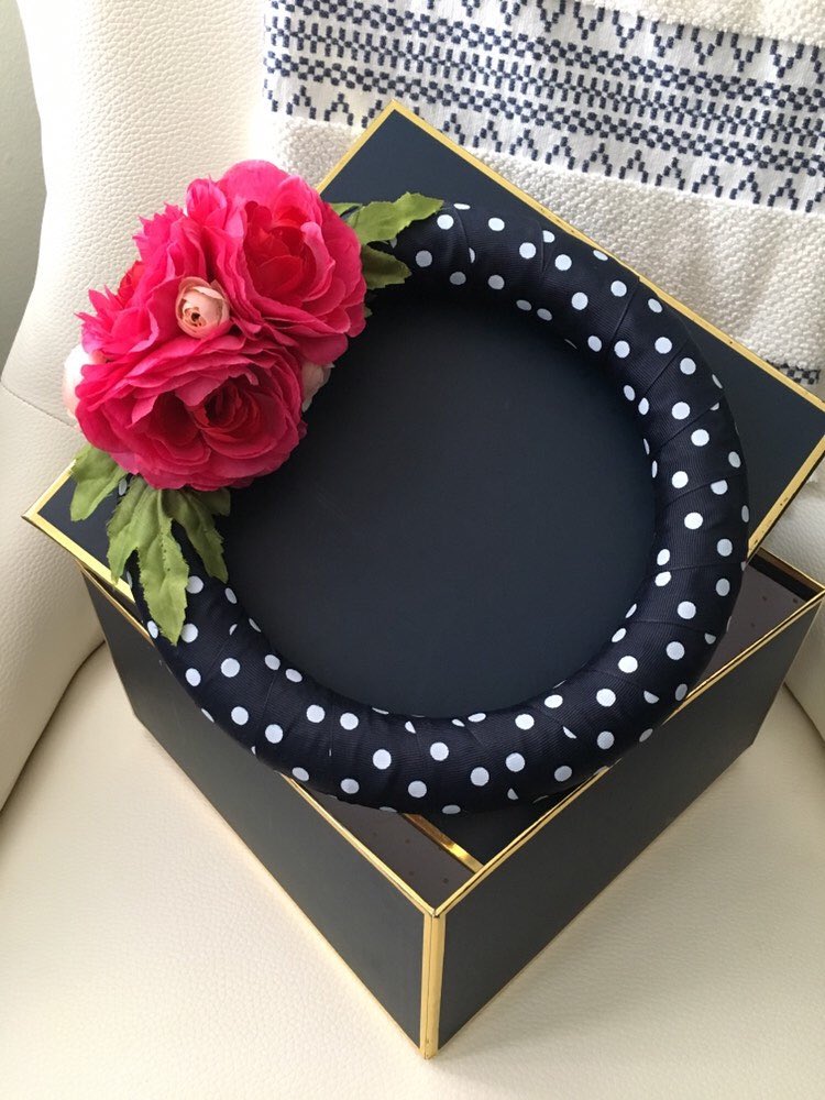 bclackey75's tweet photo. Excited to share this item from my #etsy shop: Kate Spade inspire wreath #homedecor #polkadots #navy #floral #katespade https://t.co/KnOJiuVkHb https://t.co/8a7YOvuDId