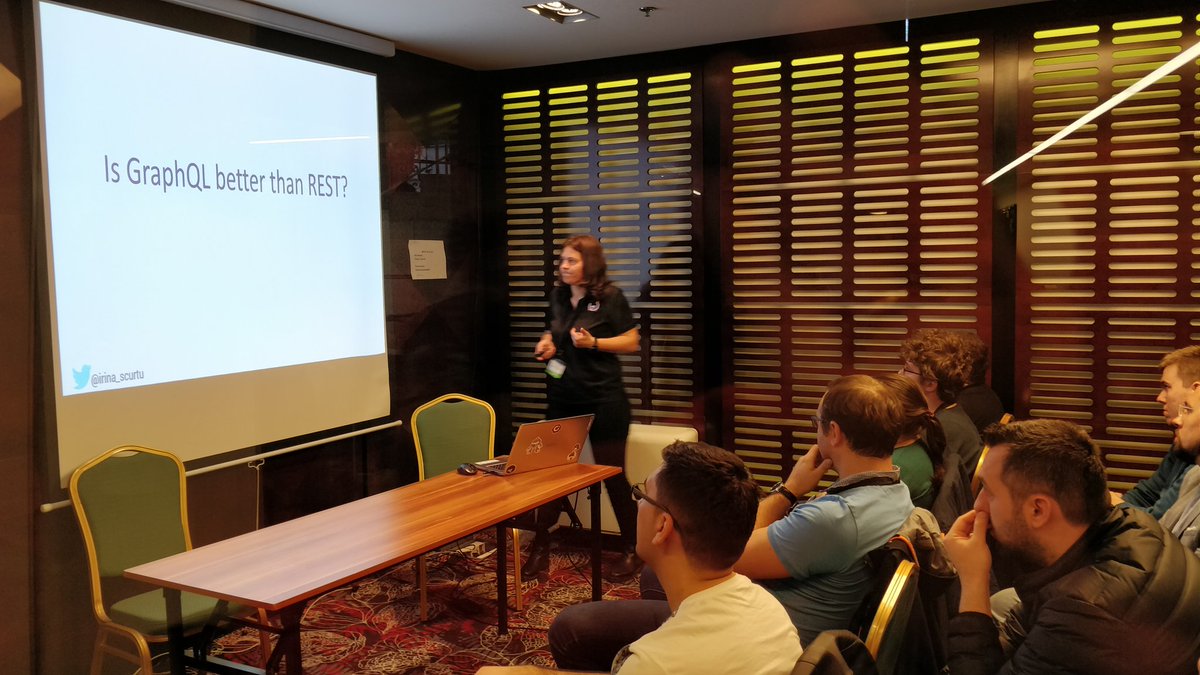 raffaeler's tweet image. Last #codecampro slot for @irina_scurtu with full house!