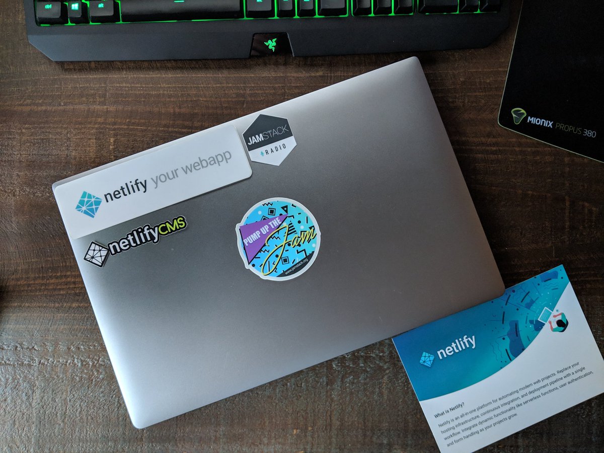 bradgarropy's tweet image. Thanks for the #stickers @netlify!

💌🙏🏼 #netlify @netlifycms #netlifycms @jamstackconf #jamstack @JAMstackRadio #jamstackradio #jamstackconf #developer
