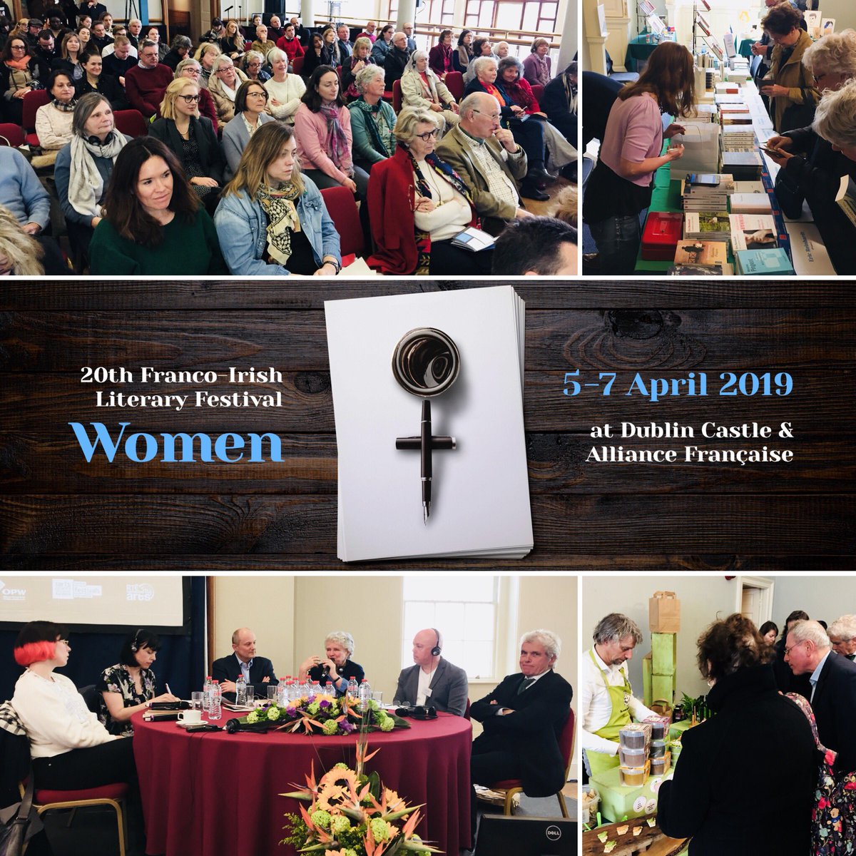 afdublin's tweet photo. #HappeningNow at @dublincastleopw: #Free talks, interviews, readings, signings, books, magazines, tastings for the 20th #anniversary edition of the Franco-Irish #Literary #Festival on #Women!
https://t.co/nhrhWOXCyk #FILF20 @rte #RTESupportingTheArts https://t.co/jV4e4X1ItJ
