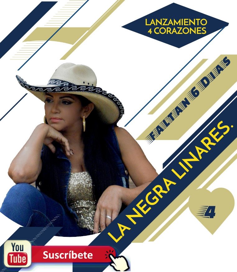 Negritalinares's tweet photo. Sólo faltan 6 días para el Lanzamiento #4corazones ; en mi cuenta Youtube, trabajo realizado por @dannysramosoficial @macproducctions modelo @dohalysloaiza @elsalvatorepuglisi https://t.co/GWmPK2UFOB