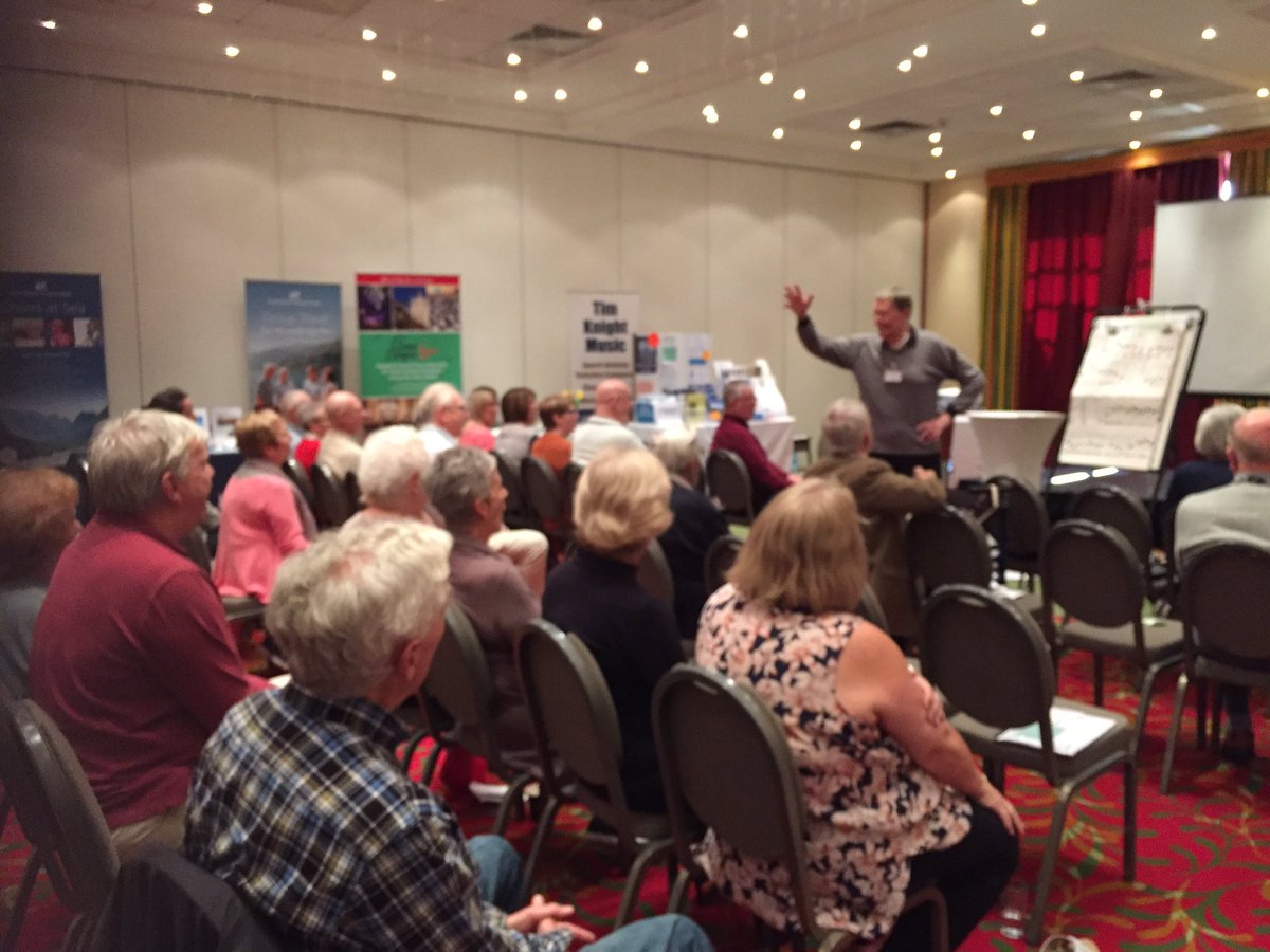 Douglas Coombes warming us up at the <a href="/NatAssocofChoir/">Nat Assoc of Choirs</a> Conference! Can we complete this #singing challenge... yes we can!