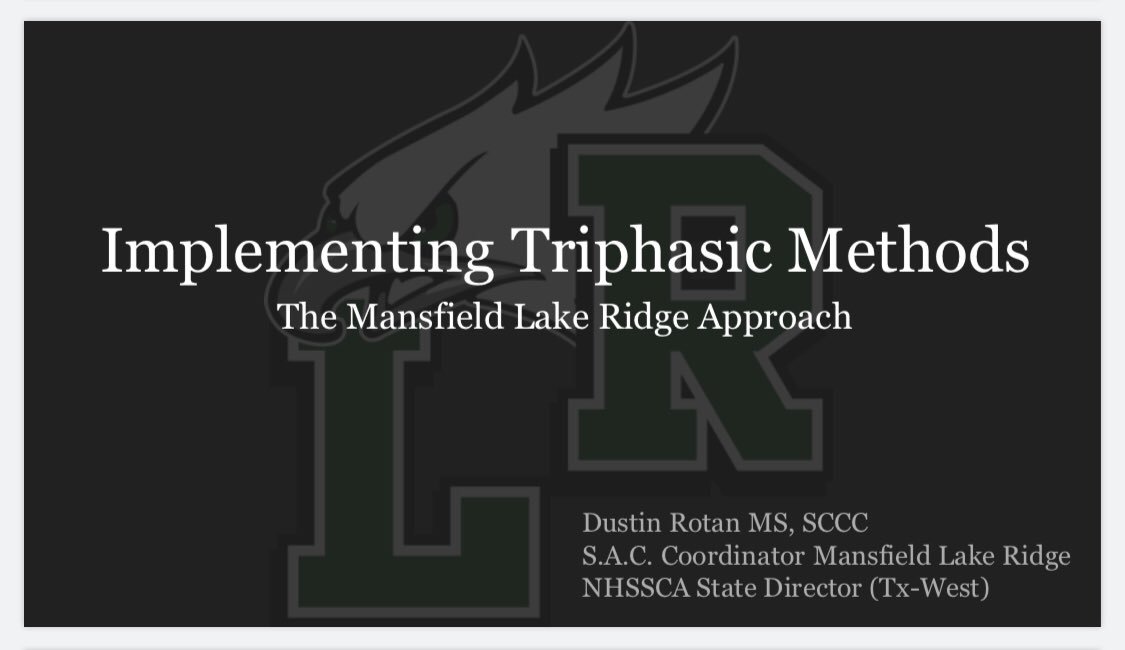 FWoodStrength's tweet photo. @Coachrotan with some great methods that aligns with a lot of what we do at Friendswood. @NSCA https://t.co/DYQvGgEjIC