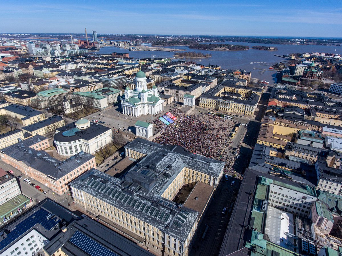 Amazing day in Finland! 20 000 people showed up today to march and demand climate action. 💚🌎 #climatemarch #climateaction #climate