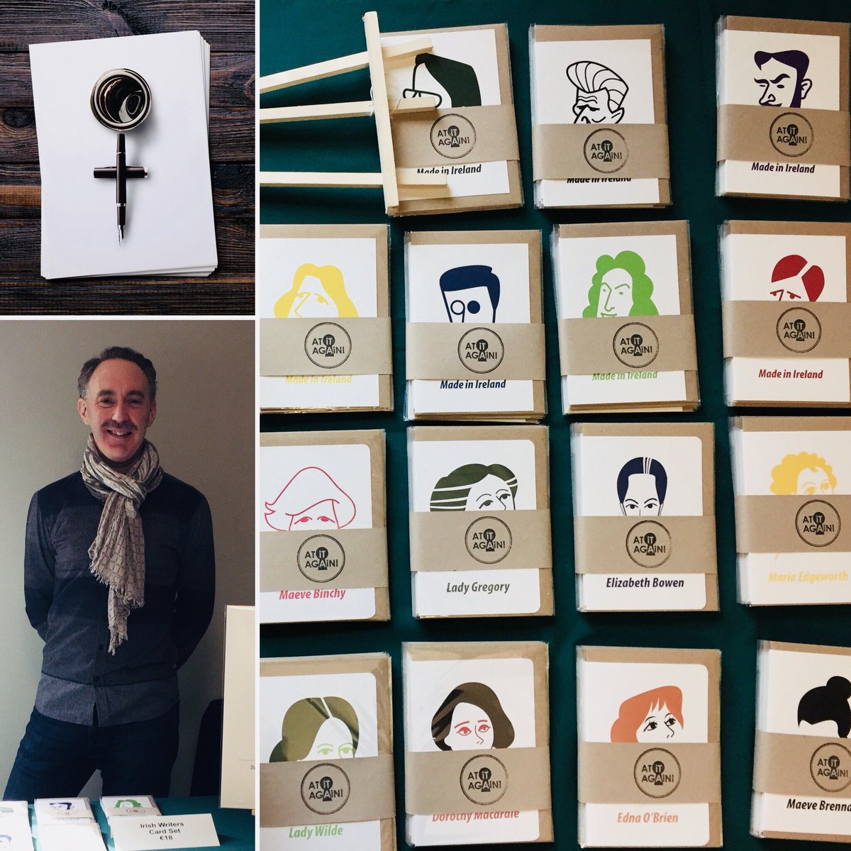 afdublin's tweet photo. #FILF20 Exhibitors: @AtitAgainDublin presents their gorgeous illustrations and designs, including an #Irish #Women #Writers Card Set! https://t.co/7tgebyPy5B
