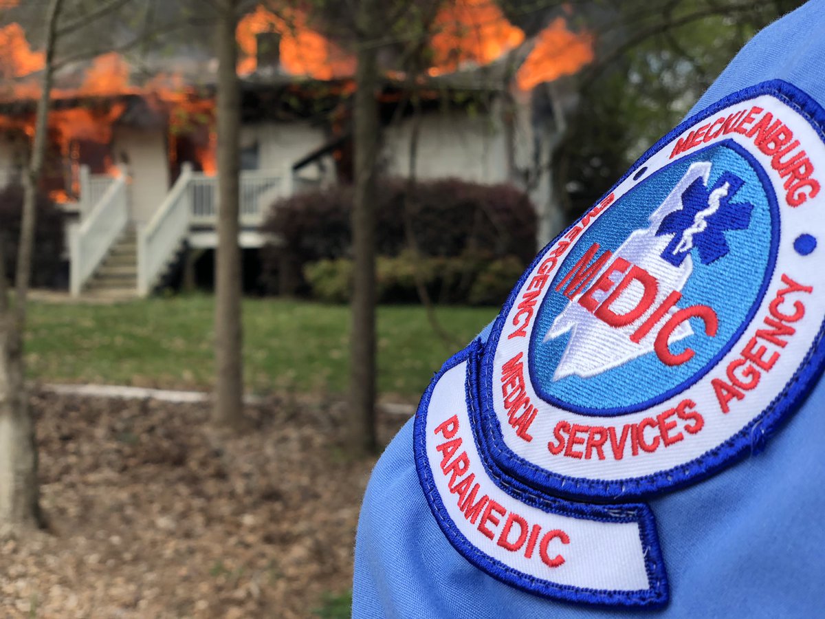 MecklenburgEMS's tweet photo. Watching over the men and women of Davidson Fire as they train. Even though this is a training fire. The possibility of an injury is real. Thank you Paramedics Rowe and Smith for the pictures.
#MedicBehindTheScenes https://t.co/lVcJ5wMoQA