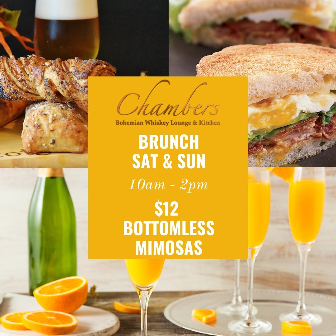 There's nothing like a great #brunch and atmosphere to get your day started off on the right foot! Get out of bed and cruise over to Chambers for brunch and mimosas!

#SundayBrunch #BottomlessMimosas #BrunchTime #Breakfast #DTPHX #RooseveltRow #ChambersPHX