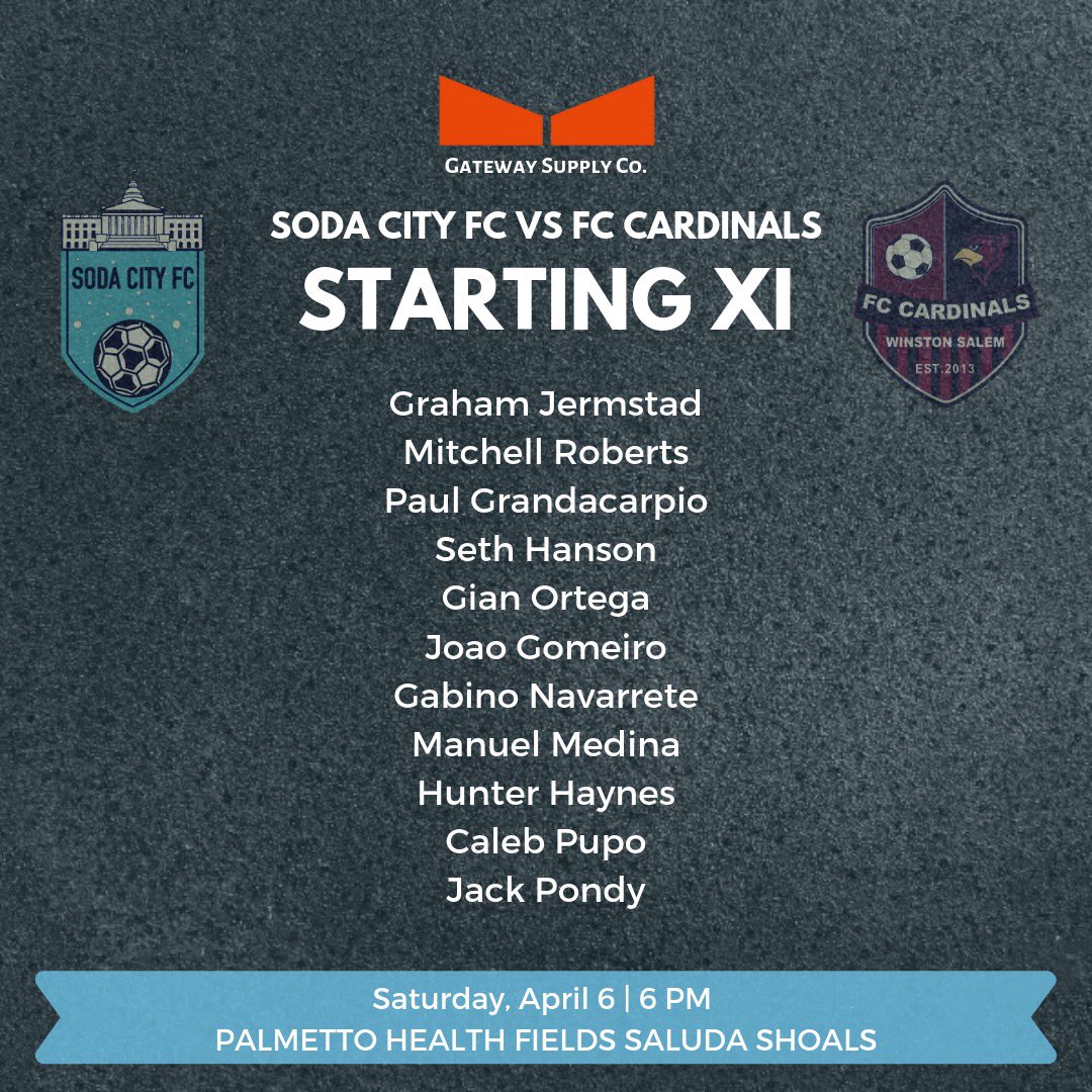 SodaCityFC's tweet photo. The Starting XI | #SCFCvsFCC https://t.co/0W91ujbifZ