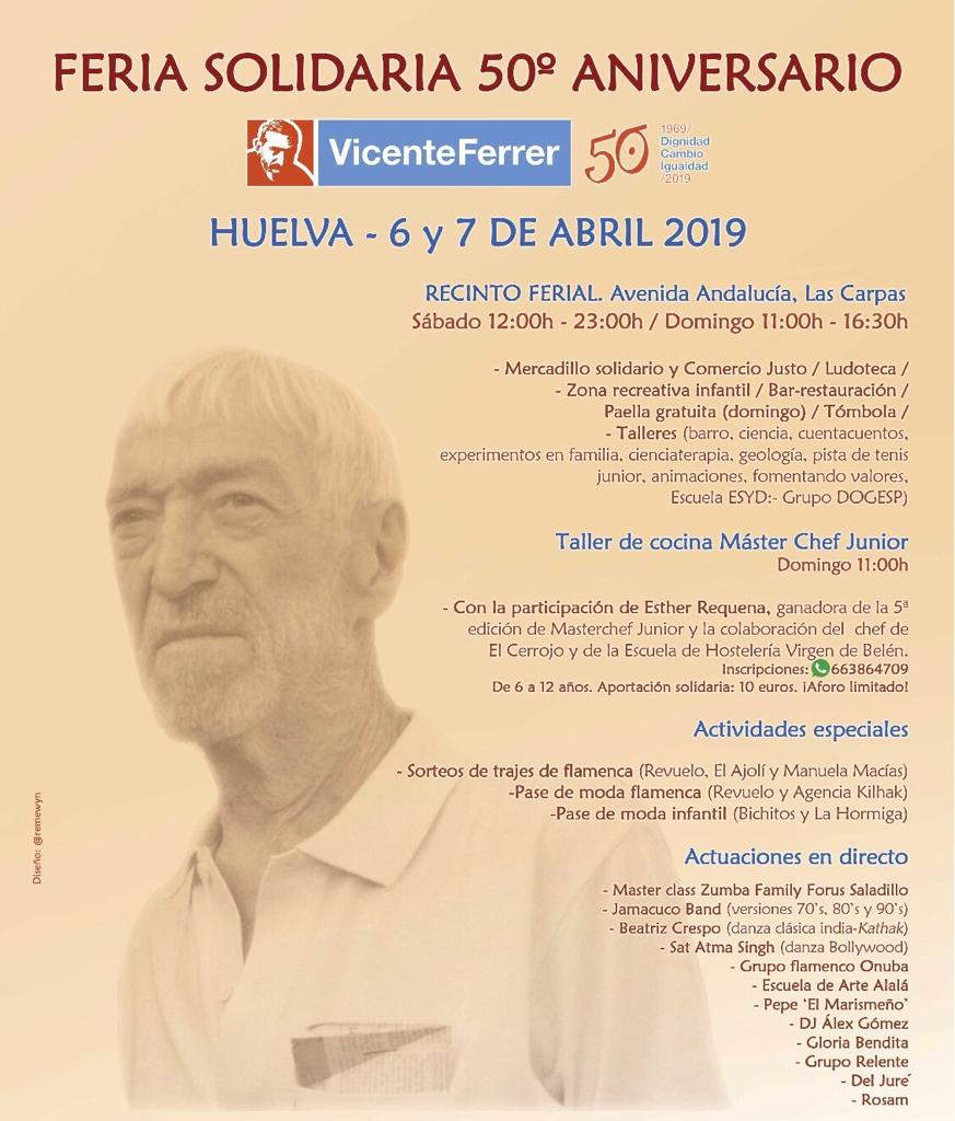 No os perdáis la Feria Solidaria de la Fundación Vicente Ferrer
Hoy hasta las 23h y mañana las 14.30h en las carpas de la avda. Andalucía. #Huelva
Comparte para que sea todo un éxito.