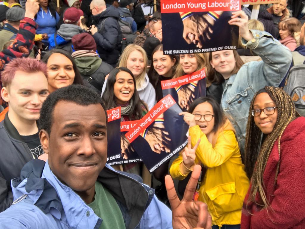LYL members protesting anti-LGBT+ laws in Brunei