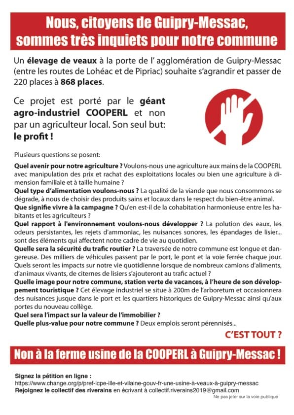 lapucedecormere's tweet photo. 🚩L'heure est à la mobilisation ! La #COOPERL et la #Préfecture ne semblent pas vouloir entendre les avis et les alertes réglementaires de notre association, des citoyens, des syndicats agricoles @CR35 et @ConfPaysanne 35 et du conseil municipal de @GuipryMessac qui a voté contre https://t.co/hgsefbqBtM