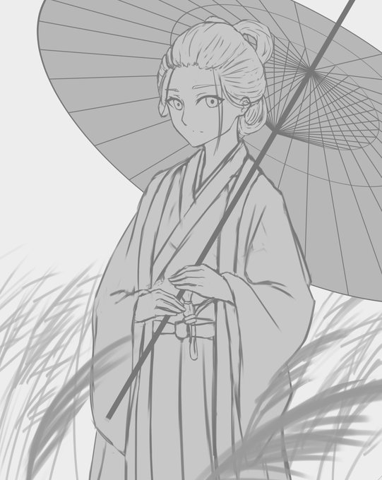 SEKIROのエマ殿描いてる 