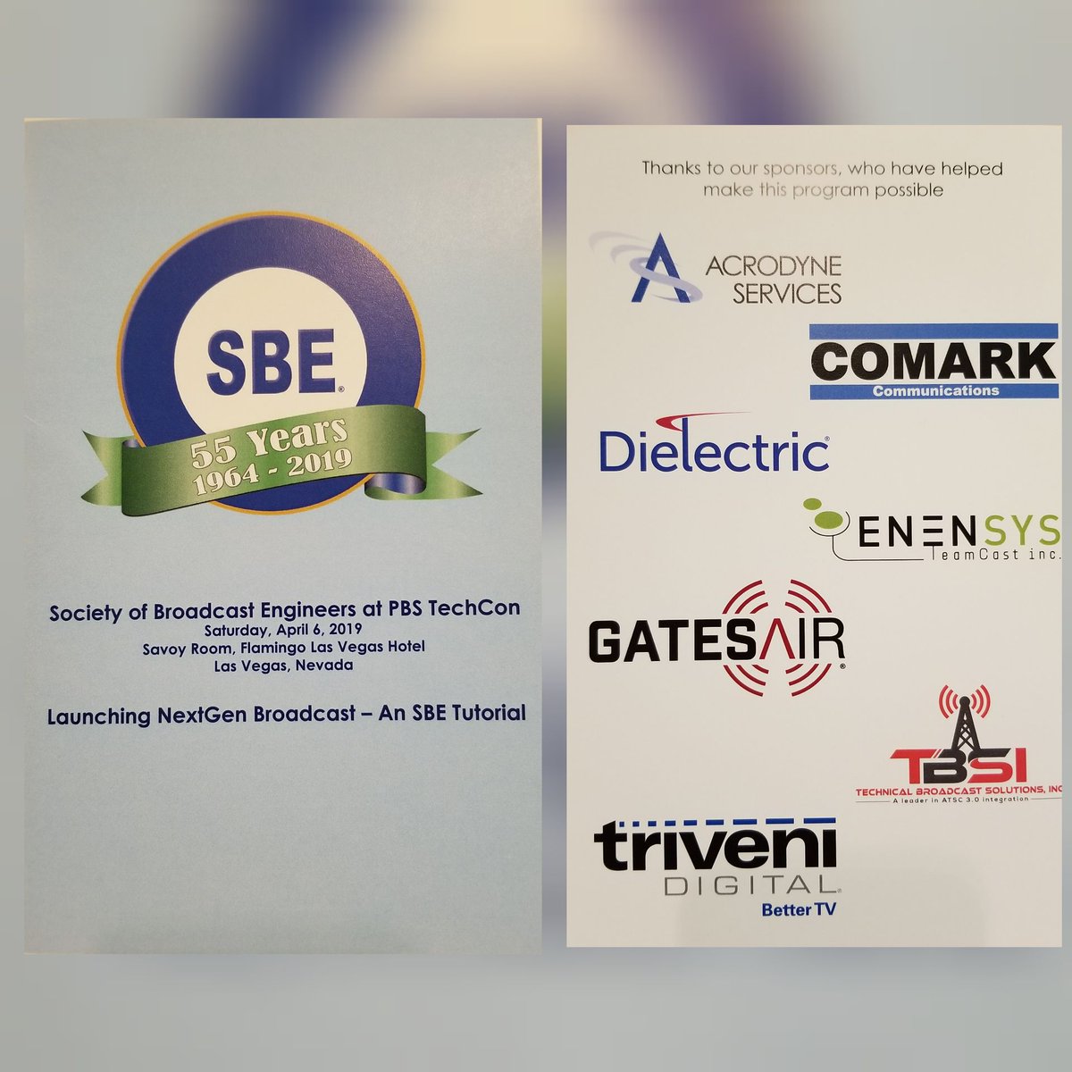 tech_broadcast's tweet image. We're a proud sponsor of this educational endeavor presented by The Society of Broadcast Engineers. Let us know if you're here and how we can assist with your ATSC 3.0 plans. #NextGenTV #ATSC3 @SBEorg