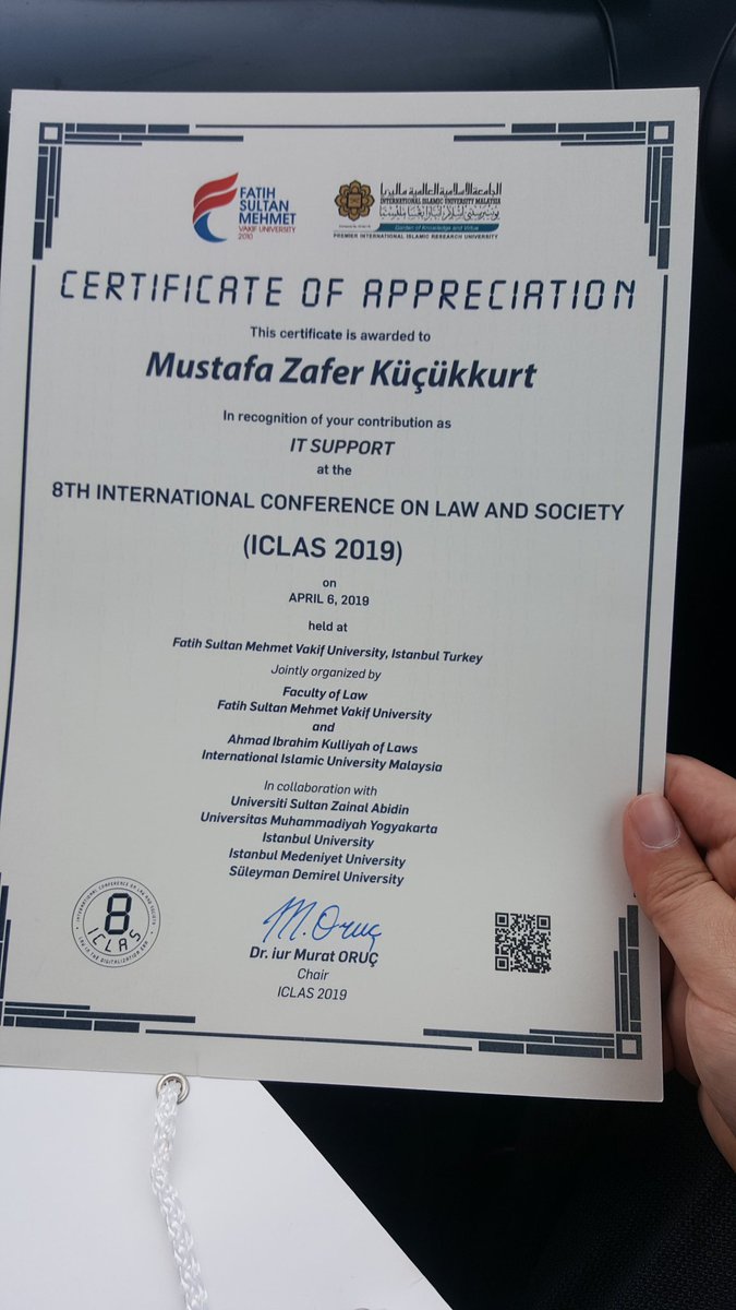mzkucukkurt's tweet photo. Değerli hocam Sn. @DrMuratOruc'un himayelerinde gerçekleşen ICLAS2019-Law In the Digitalization Era Kongresi başarı ile tamamlandı... https://t.co/Nm5LPZO3NN
