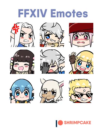 I made some silly #FFXIV emotes in between savage queues to use in a server my friend and i share. They're also free to download on Patreon! https://t.co/4dtiyjTPIB 