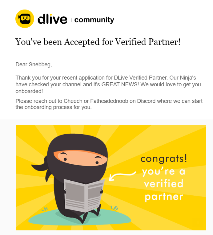 snebbeg's tweet photo. Well this Just happened on @OfficialDLive on there #DLivePartnersDay THANK YOU https://t.co/kmUNkUcZSv
