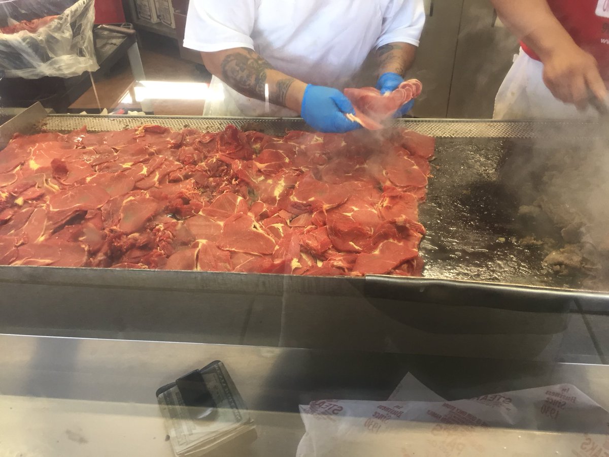 garycareyjr's tweet photo. Doing a little Philly Cheesesteak at @PatsSteaks and @GenosSteaks today. Now I can see what the rivalry is about. #phillyclassic https://t.co/JG1r0nmmco