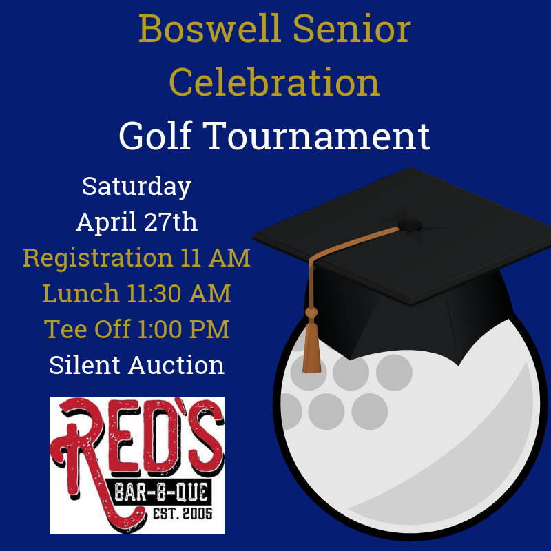 BOSSrCeleb's tweet photo. ISO golfers and those who enjoy taking a walk with a small white (or other colored) ball. Join us for our annual #GolfTourney Registration open - $75 per player / $300 per 4-some.  #SrCeleb19 #SrCeleb2019 #BoswellHS .@Boswell2019 .@boswellhs .@boshsgolf https://t.co/eXzX4Qy1JR