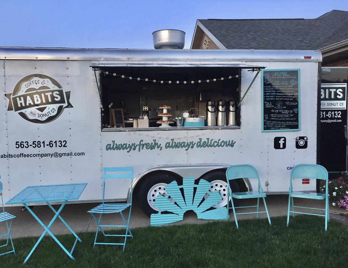 RWillmers's tweet photo. Two years ago my mom quit her job and started a Coffee and Mini Donut company called Habits. She started with a food truck and is now excited to tell everyone she will be opening a permanent shop at 1072 Locust Street in Dubuque. Everyone please go support! @HabitsMini https://t.co/jV0jKgiHYt