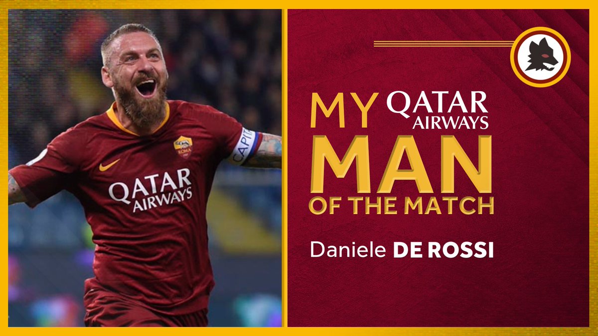 ASRomaEN's tweet photo. Retweet if Daniele De Rossi was your #ASRoma @QatarAirways Man of the Match against Sampdoria https://t.co/AA0fQQ3A8v