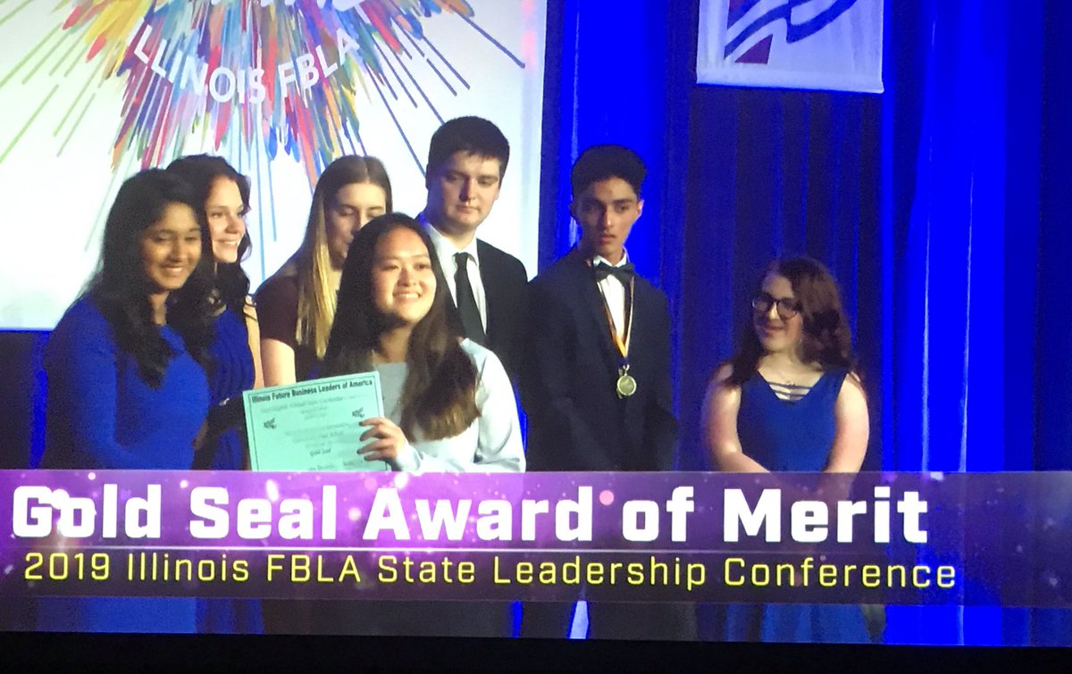 LIONS_FBLA's tweet photo. Congratulations to the entire Carterville chapter for achieving Gold Seal Award of Merit and the Stickler Outstanding Chapter Award!  #ilfbla #carterville5 https://t.co/l9wSOt2a63