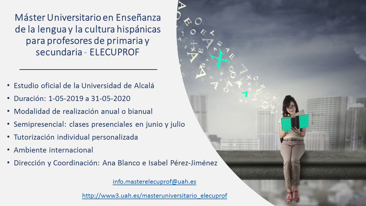 elecuprof's tweet photo. - Preinscripción: 09 - 12 de abril
- Matrícula: 23-26 de abril

Correo-e: info.masterelecuprof@uah.es 
Página web: https://t.co/YxZe7xS8La https://t.co/NgumWaq1Nk