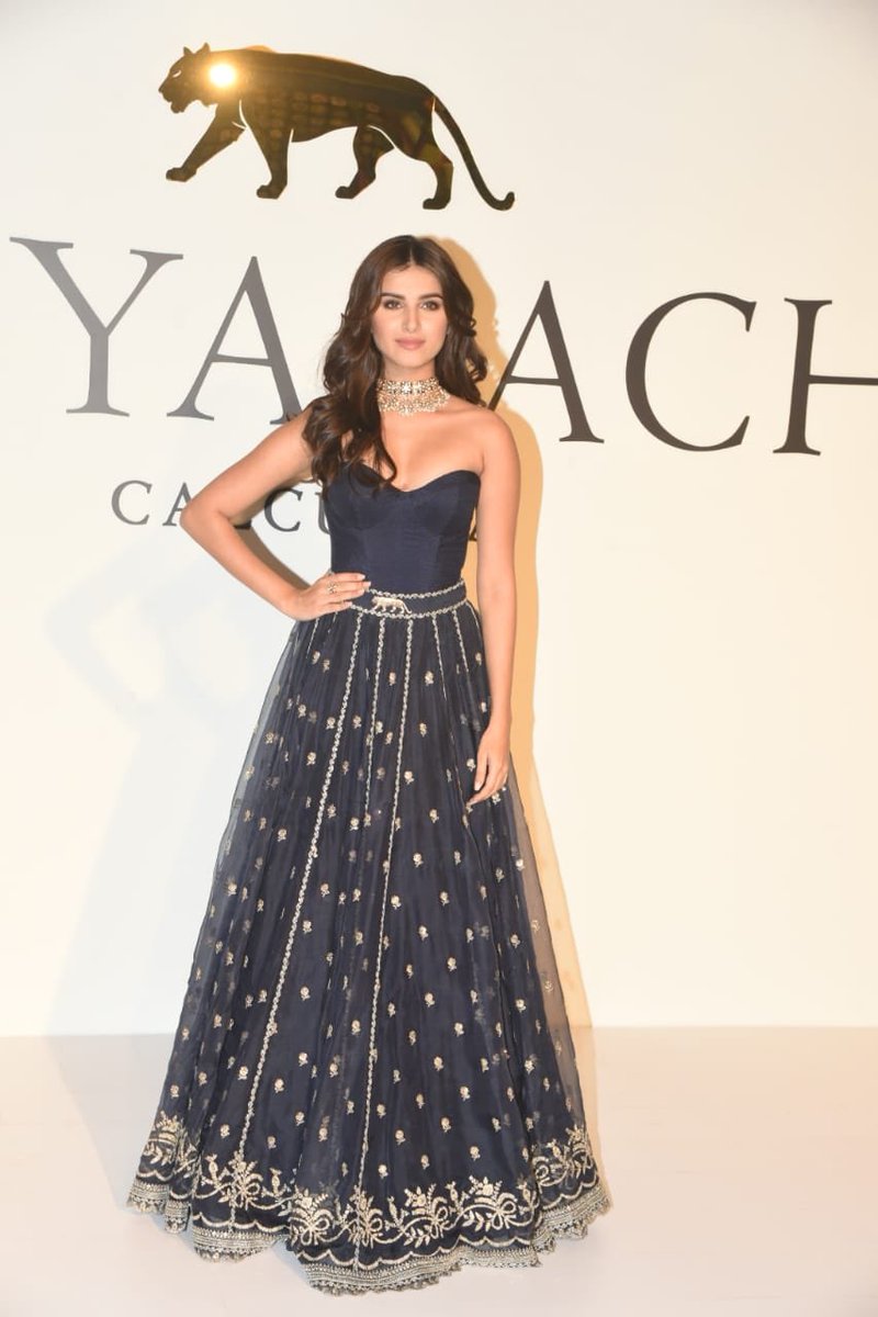 Beautiful #TaraSutaria makes a stylish appearance at the #20YearsOfSabyasachi celebration bash.