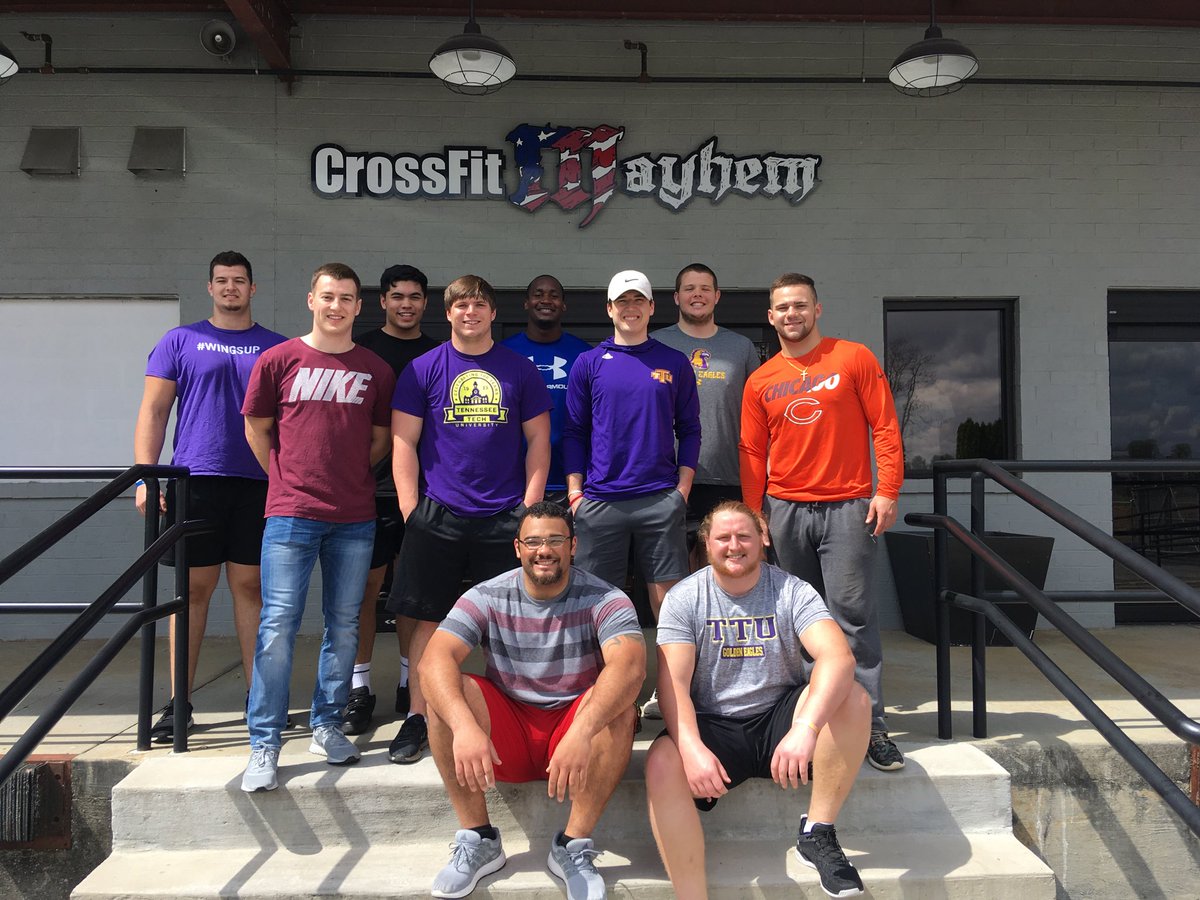 Official_CoachA's tweet photo. What does @TNTechFootball do on a Saturday after an AWESOME Friday Night Spring Game and Alumni Letterman’s Breakfast? We give back and serve! Prepping for the Mustard Seed Ranch Fundraiser next Saturday at @CrossFitMayhem! https://t.co/QJvJJrmd3B