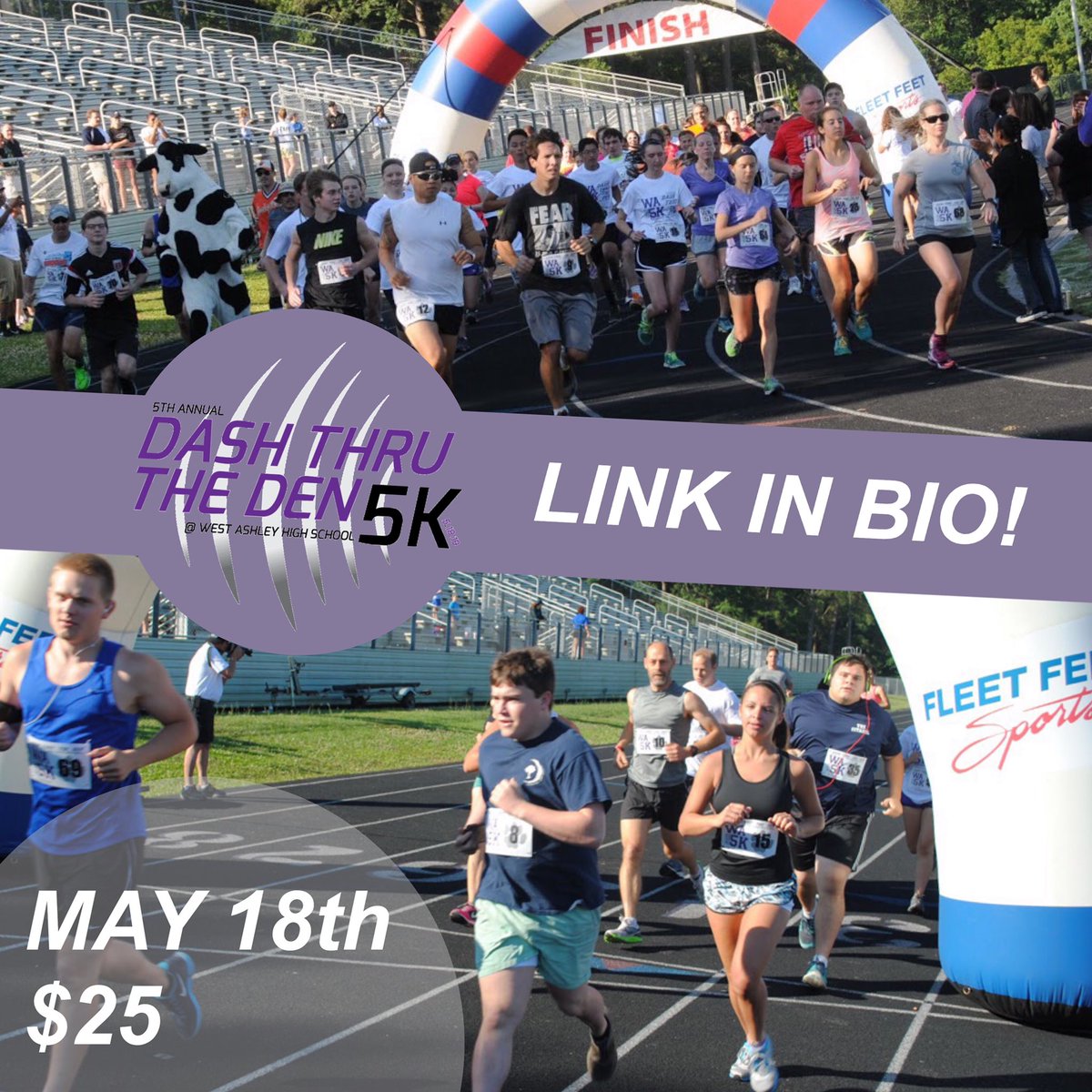 DashThruTheDen's tweet photo. Charleston!! Looking for another race! Help support West Ashley DECA by registering for the student-led race. Link in bio! #dashthrutheden #charleston #cooperriverbridgerun #5k #run #race https://t.co/LcKvjdtbaE