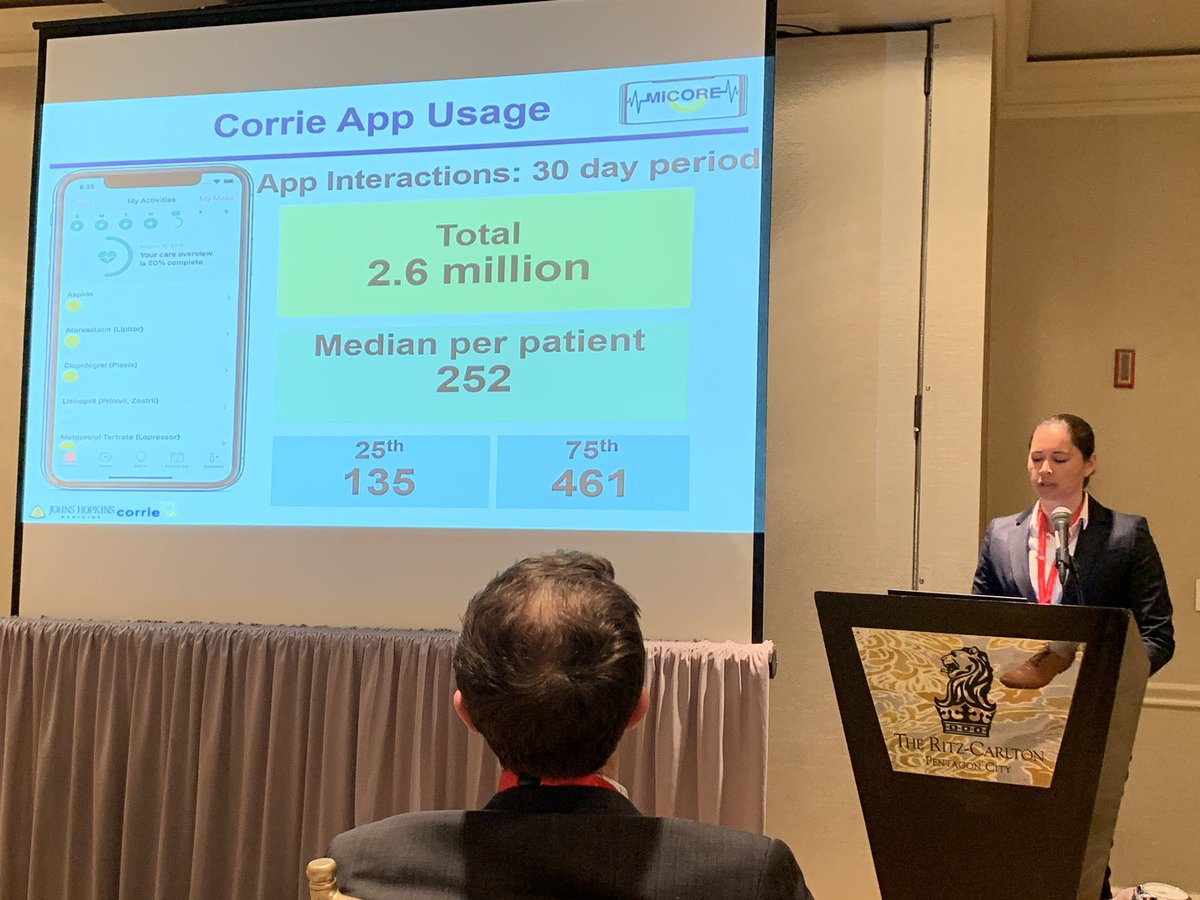 SethShayMartin's tweet photo. Awesome presentation 👏 @DoctorMarvelMD #WIC sharing preliminary insights from MiCORE, testing a digital health intervention designed to empower AMI patients in following the ABCs of guideline-recommended therapies. @AHAScience #QCOR2019 https://t.co/er9KtgJ0Jq