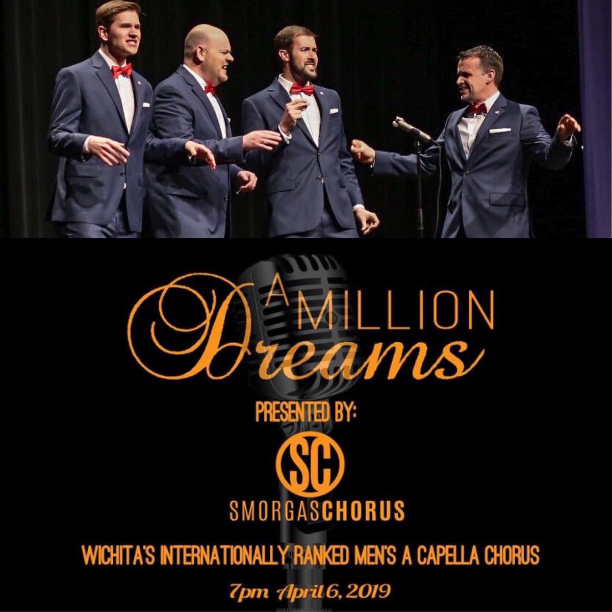 Excited to sing on the <a href="/SmorgasChorus/">The SmorgasChorus</a> show this evening!

7pm at <a href="/WCSKS/">Wichita Collegiate School</a> 
#barbershop