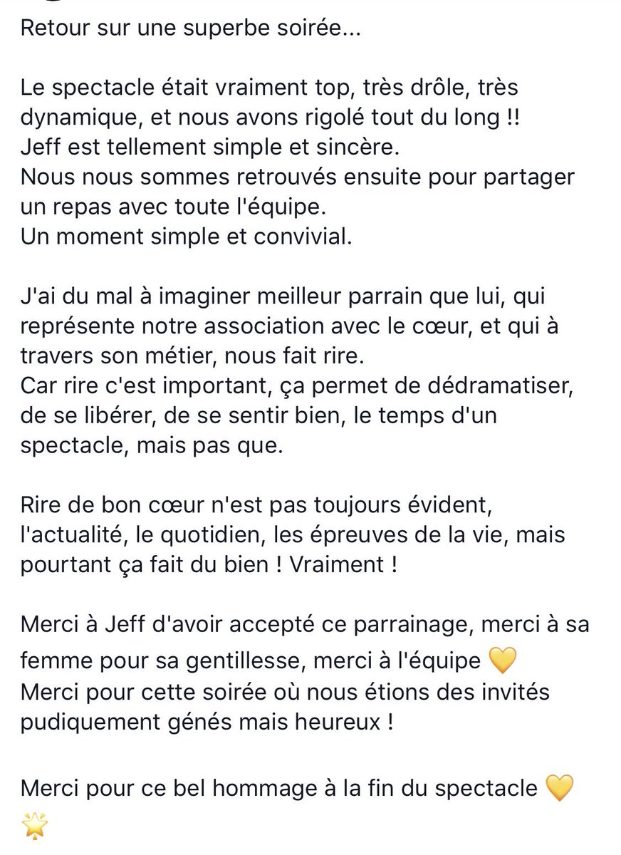 AssoWAugustine's tweet photo. Merci @Jeffpanacloc et @JeanMarcOff pour ce superbe spectacle! 👏🎉

Merci pour l’hommage rendu à notre étoile #WonderAugustine !❤️

Merci à vous aussi #WonderSupporters ! 🤩

#CancersPédiatriques
#FightDiPG
#LeMeilleurDesParrains https://t.co/Tu4lNSftyE