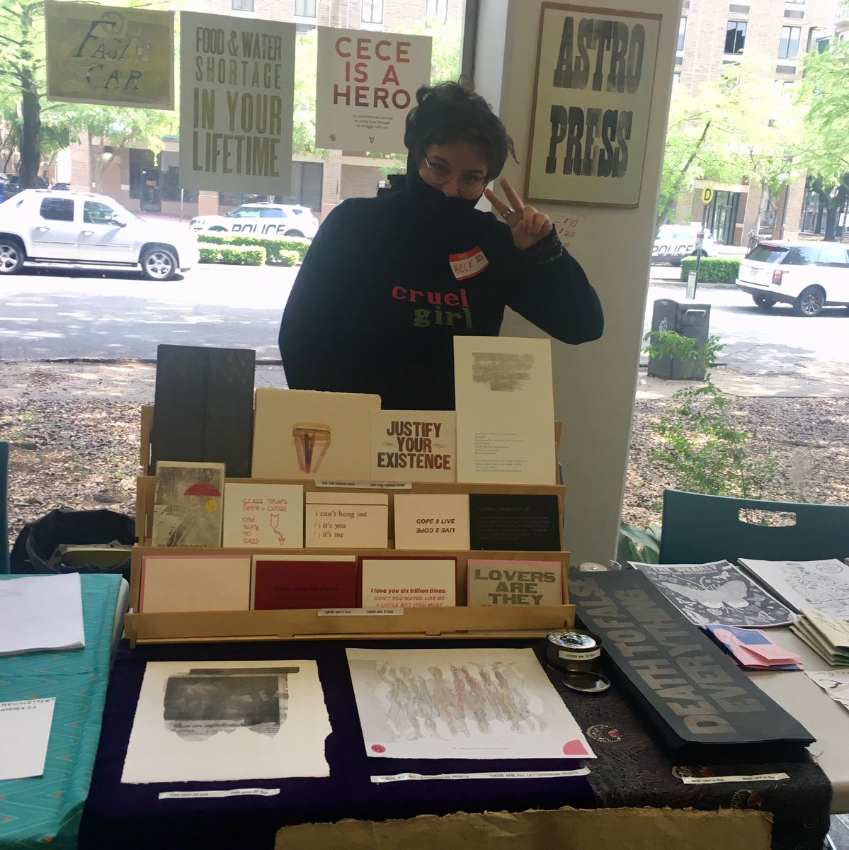 astropressdc's tweet photo. Tabling at @NOCAZfest in a row of elite publishers—#theweaklyamonthly, @JanePlaceCLT, @ultra_mirror, @antigravitymag. Across from many other pals as well. Come by. Today and tomorrow 11-4. https://t.co/V5VKpFlYQc