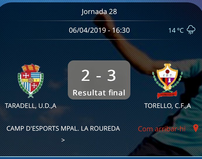 cftorello's tweet photo. Després de la victòria d’avui, que no ha estat fàcil ⚽️⚽️⚽️, seguim al capdavant de la classificació, amb pas ferm, i amb els peus a terra. #seguim #lluitant #competint #felicitatsequip 💪🥂🔴⚫️🔴 https://t.co/l184fNXWoe
