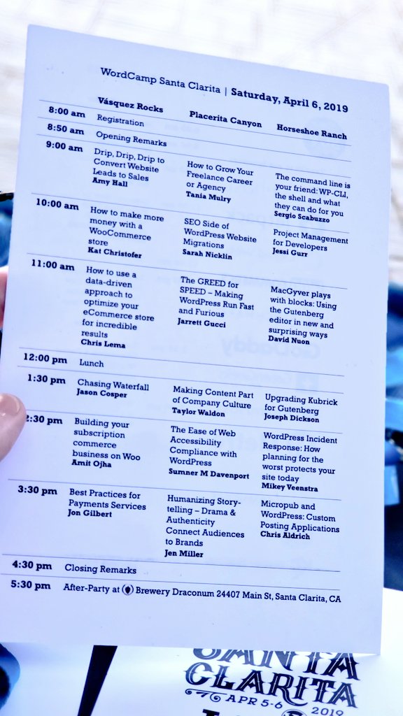 OCWordCamp's tweet image. cool

RT @SC_WordPress: Here&apos;s the Saturday schedule for #WCSCV in Santa Clarita. #WordPress #community