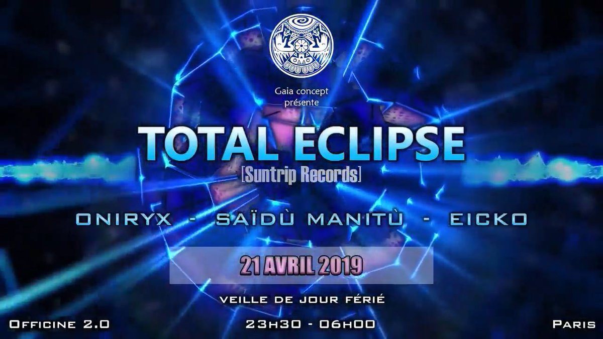 DjOniryx's tweet photo. DIMANCHE 21 AVRIL (veille de jour férié) 🐰🥚🍫
RDV à L'Officine 2.0 pour un set #PsyFullOn 🎧👽☄🌀
► #SaïdùManitù
► #Oniryx
► #TotalEclipse
► #Eicko
Event ► https://t.co/GmCypyiYtA
🎧 https://t.co/hHRLmsbMIy
#DigitalOm #GaiaConcept #Psytrance #PsyFrance #RaveOn https://t.co/hUdYkjYyvl