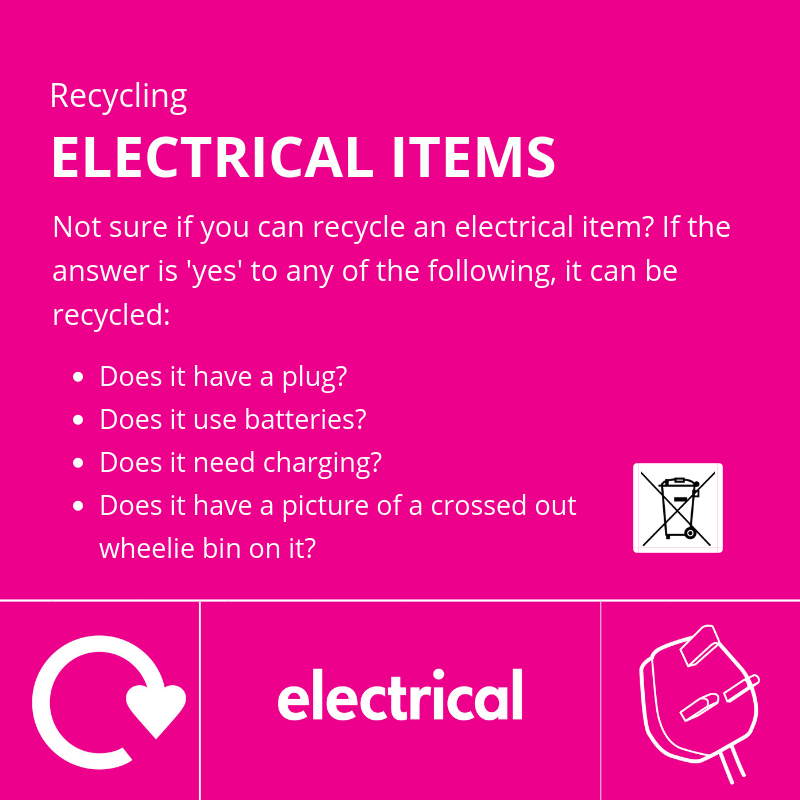 recycle_now's tweet photo. Think electrical items are difficult to recycle? Don't be put off! Use our simple checklist to see if it can be recycled. ⚡
https://t.co/OdQtIlQzGV
#Recycle #ElectricalItems #Checklist #RecycleNow https://t.co/aZYlNDSs9I