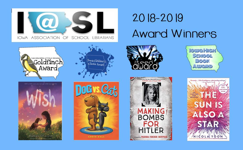 IowaASL's tweet photo. Drumroll, please... the winners of the 2018-2019 IASL Book Awards are: #IowaTL #FRLIowaEdCamp https://t.co/zaAZezpOIW