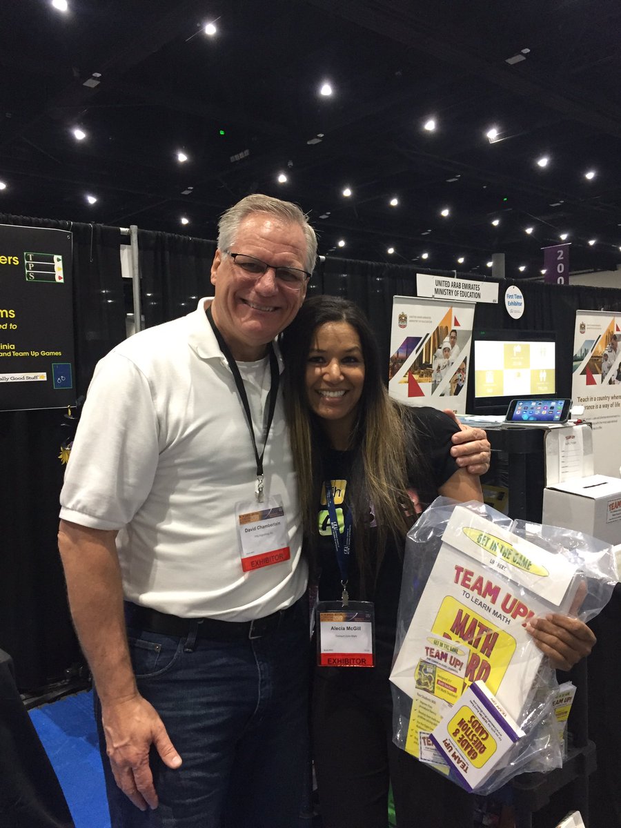 teamupboardgame's tweet photo. Thanks to Alecia McGill for her support of TEAM UP! at #nctm2019. Check out Alecia’s Math LABS materials at @ConnectCoreMath . Great stuff! https://t.co/B6yIEVRsTT