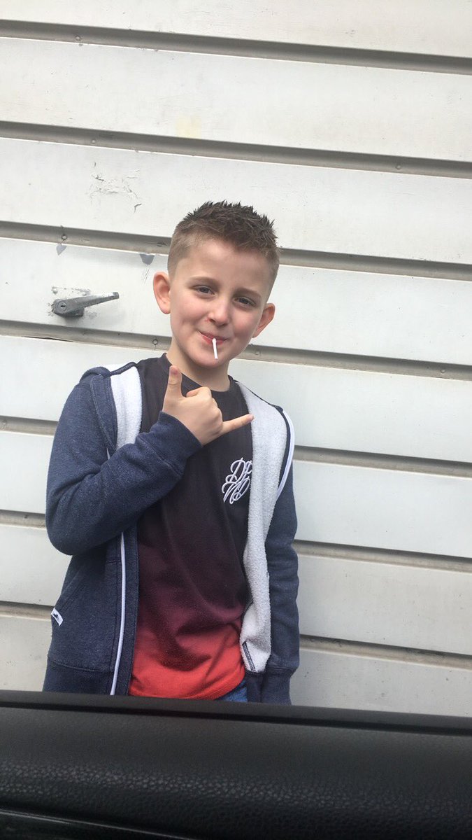 Emmsfs's tweet photo. My nephew from his haircut looks like jake Paul https://t.co/kGRSWjoOa2