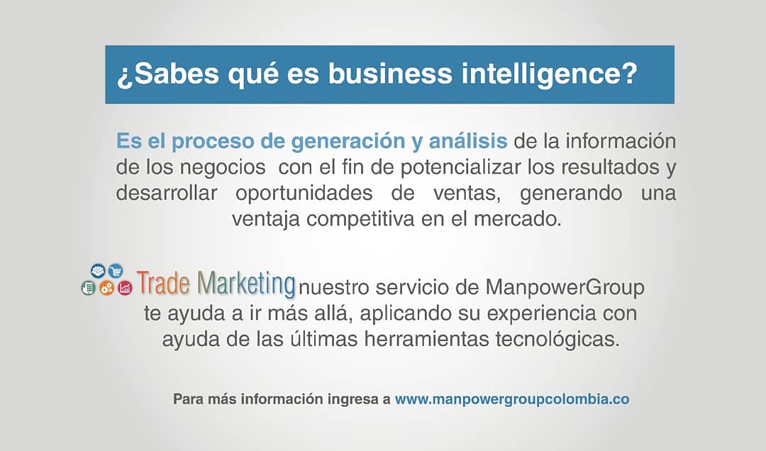 ManpowerGroupCO's tweet photo. ¿Qué es business intelligence? ¿y por qué es tan importante?

Conoce la respuesta y lleva tu negocio a otro nivel.
Para más información ingresa a
 👇👇 https://t.co/boZVjMRahK
#EnelMundodelTrabajo #TradeMarketing #ManpowerGroup https://t.co/t3RtUvP7P4