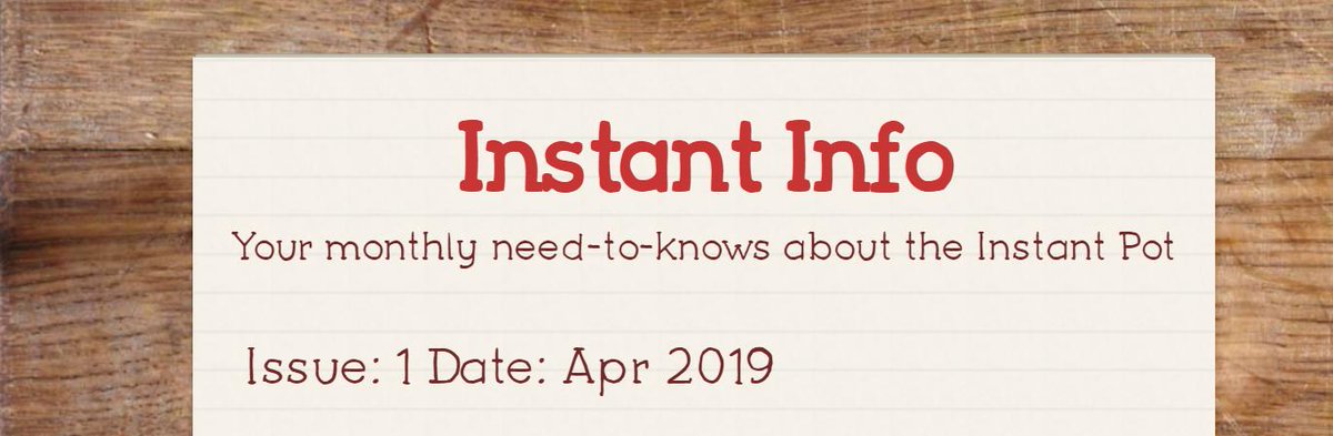 InstantPotter's tweet photo. Only 24 hours until the launch of my newsletter: Instant Info! Stay tuned for the release tomorrow at 2:00 PM!! Here's a little sneak peek of it! #InstantPot #InstantInfo https://t.co/W7RPA8zNhR