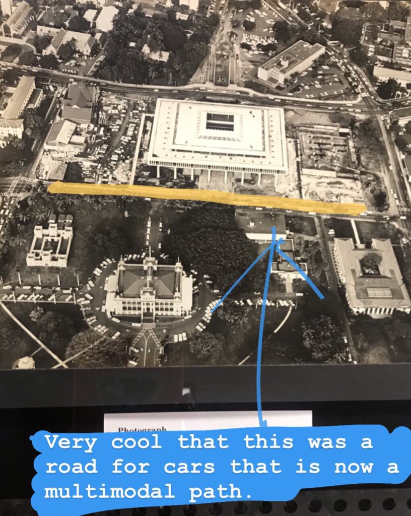 akibomb's tweet image. From @HawaiiGovOffice 1969 time capsule. Amazing to see that the multimodal path in front of the capitol was Hotel Street for cars. Let’s keep it multimodal!