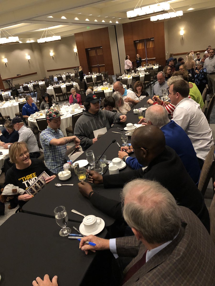 VaSportsHoF's tweet photo. #BreakfastWithChampions was a great success this morning as #2019InductionWeekend rolls on! One event left, tonight’s Induction Ceremony. It’s been a wonderful celebration so far, and it’s amazing to see the reaction to this year’s class of inductees! https://t.co/eKPB8fsDVx
