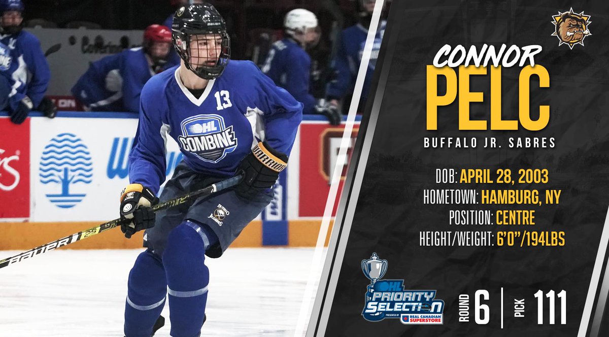BulldogsOHL's tweet photo. With the 111th overall selection in the #OHLDraft, we are pleased to select Connor Pelc!

Welcome to Hamilton, Connor! https://t.co/9oFmada8Yp