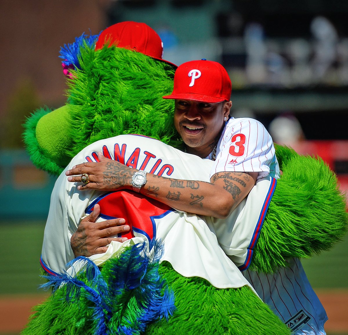 Allen Iverson Threw Out the First Pitch at Today's Phillies Game