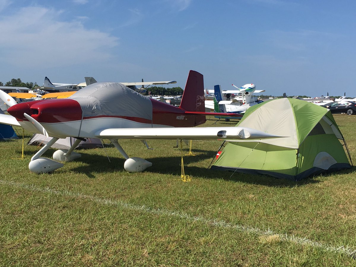 OutsideOklahoma's tweet photo. So here’s a unique camping ⛺️ experience. Camping with your airplane at the annual Sun ‘n Fun Fly-in this week in Lakeland, Florida. 150,000+ attendees. Second only in size  to the Oshkosh Wisconsin Fly-in. #camping #aviation https://t.co/02aqeiHPuz