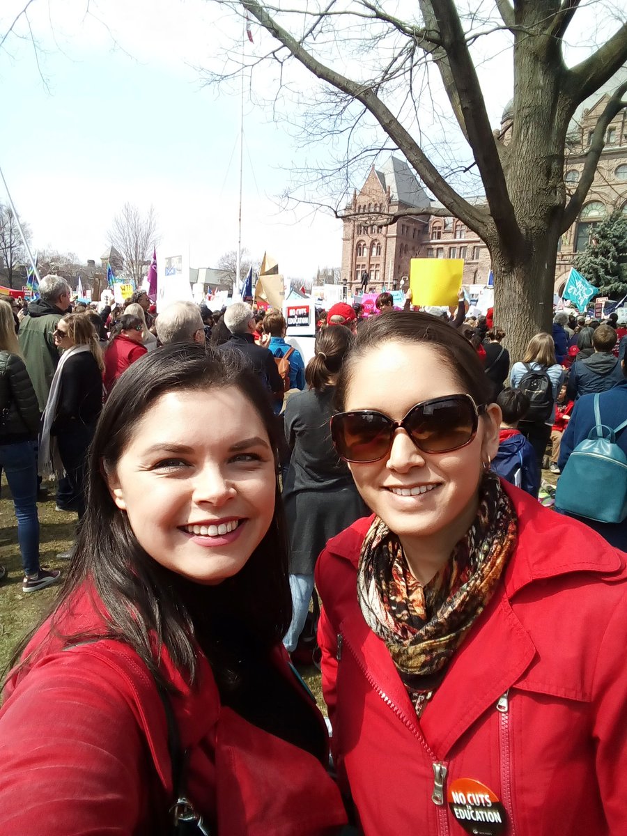 SkylarMaharaj's tweet photo. At the #RallyforEducation with my sister and my niece, standing up for high quality public education and my niece's future. #CutsHurtKids #BabysFirstProtest https://t.co/BjOtHR7kfM