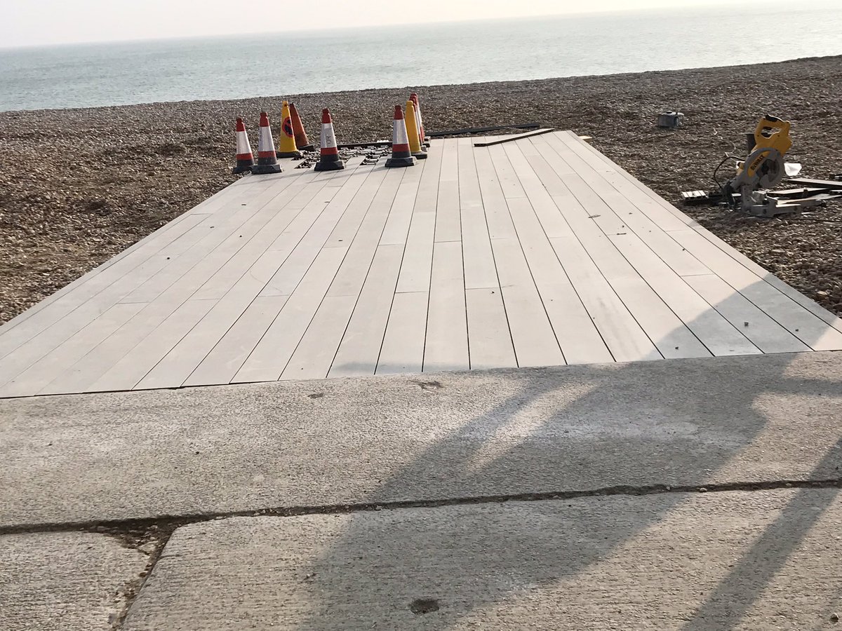 SeafordBeach's tweet photo. #Seaford #beach #access construction today. The first phase of the project built today thanks to #BuildersClubSeaford!. Second phase coming soon! https://t.co/aYiPApyQOG