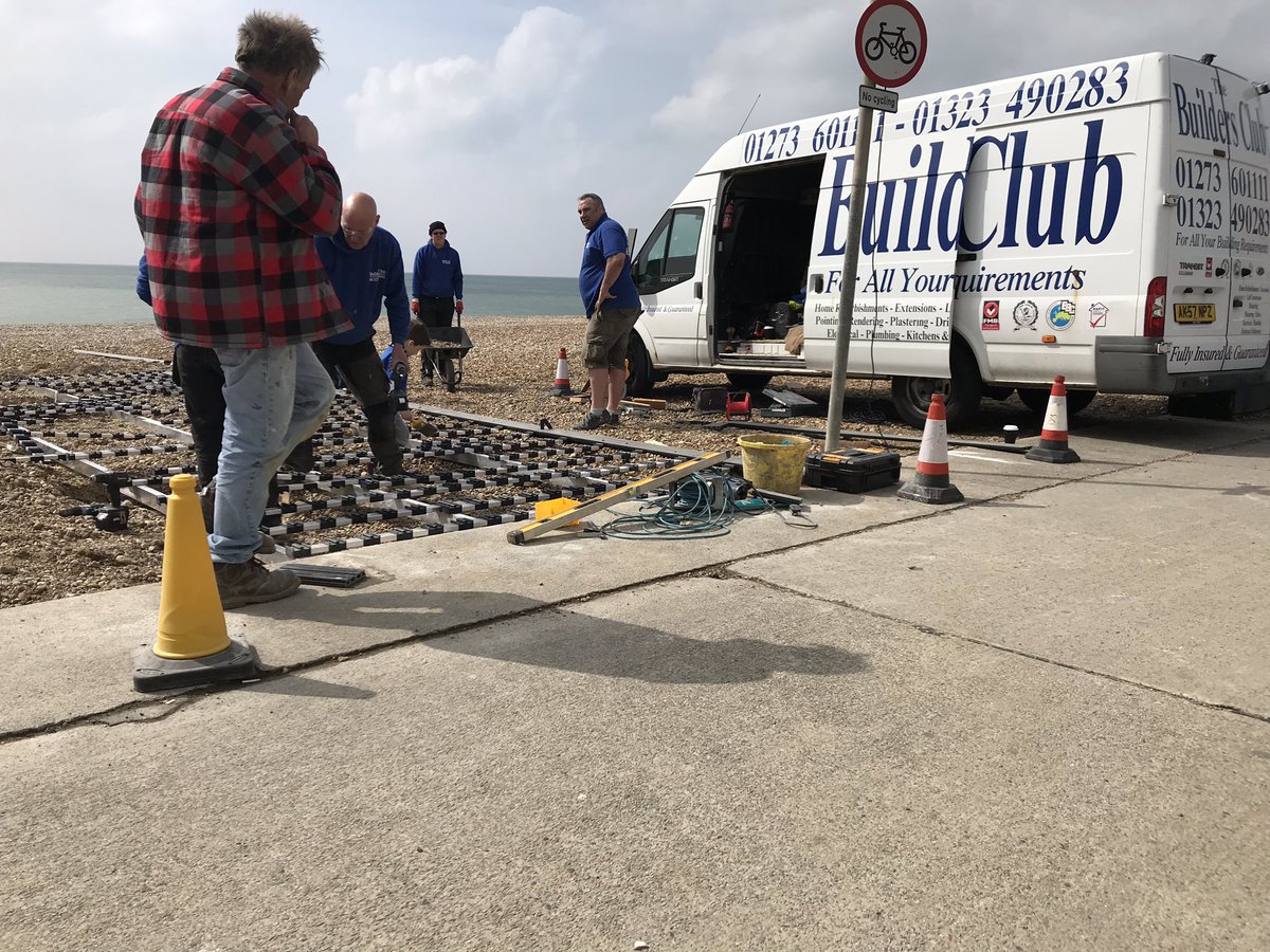 SeafordBeach's tweet photo. #Seaford #beach #access construction today. The first phase of the project built today thanks to #BuildersClubSeaford!. Second phase coming soon! https://t.co/aYiPApyQOG
